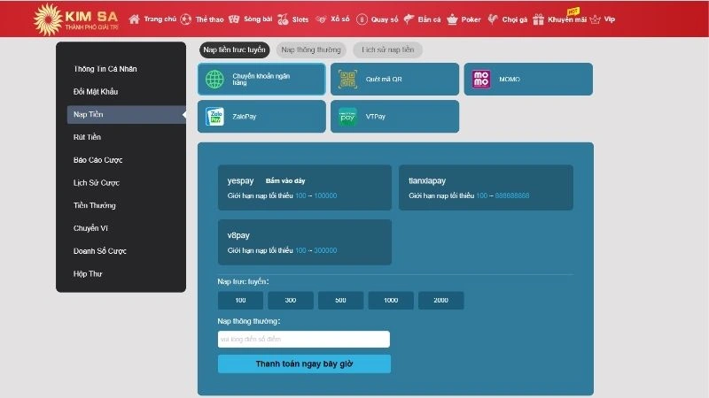 Chi tiết cách nạp tiền - hướng dẫn cho newbie